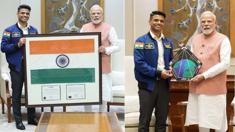 Shubhanshu Shukla: ప్రధాని మోడీని కలిసిన శుభాన్షు శుక్లా.. అంతరిక్షం నుంచి తీసిన భూమి చిత్రాలను బహూకరించారు