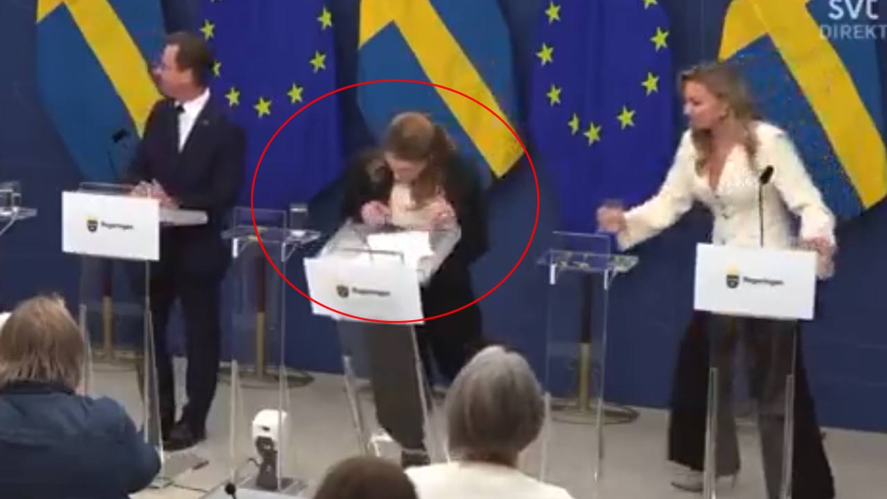 Sweden: షాకింగ్ ఘటన.. ప్రెస్‌మీట్‌లో ఉండగా కుప్పకూలిన స్వీడన్ మంత్రి.. వీడియో వైరల్