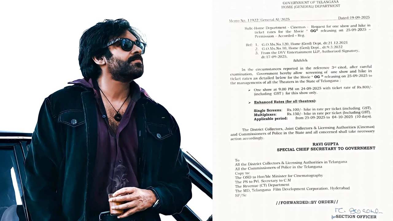 OG : తెలంగాణలో ఓజీ ప్రీమియర్స్.. టికెట్ రేట్ల పెంపు