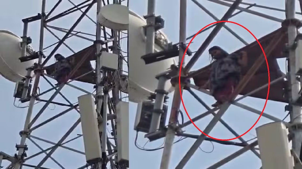 Viral Video: టవర్ ఎక్కి టీచర్ హల్‌చల్.. కారణం తెలిస్తే షాక్ అవ్వాల్సిందే..!