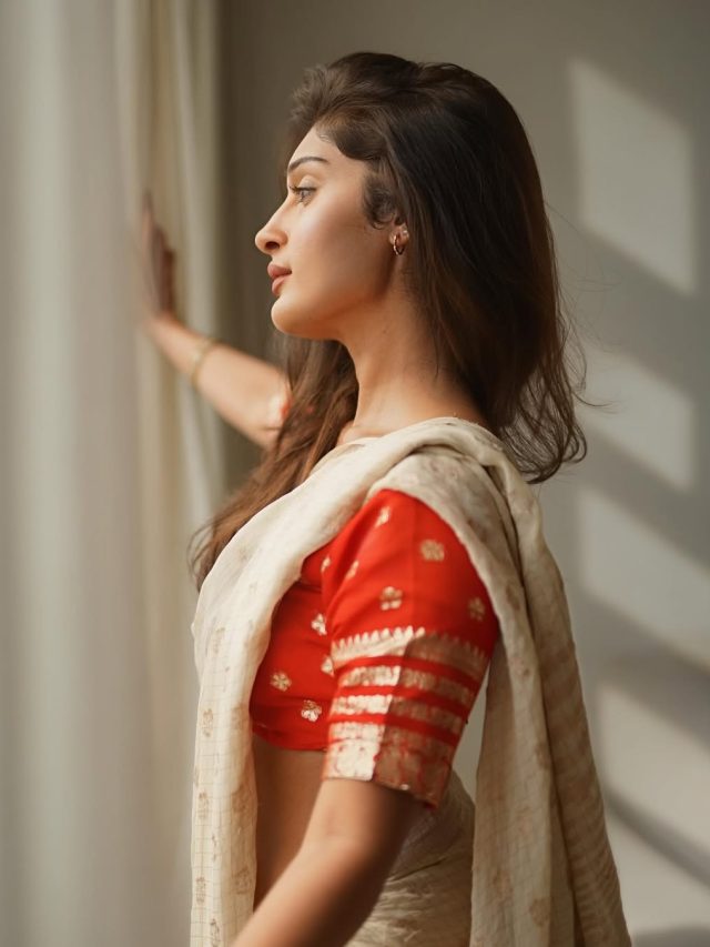 సాంప్రదాయానికి హాట్ టచ్ ఇచ్చిన నేహారిక సారీ స్టైల్