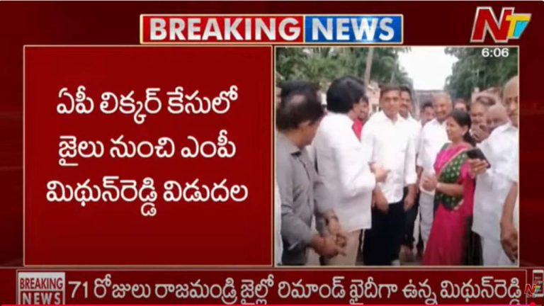 MP Mithun Reddy: ఏపీ లిక్కర్‌ స్కామ్ కేసులో జైలు నుంచి ఎంపీ మిథున్‌ రెడ్డి విడుదల..
