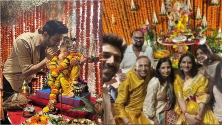 Kartik Aaryan–Sree Leela : గణేశ్ వేడుకలో కార్తీక్–శ్రీ లీల ఫ్యామిలీ.. డేటింగ్ రూమర్స్ మళ్లీ హాట్ టాపిక్!