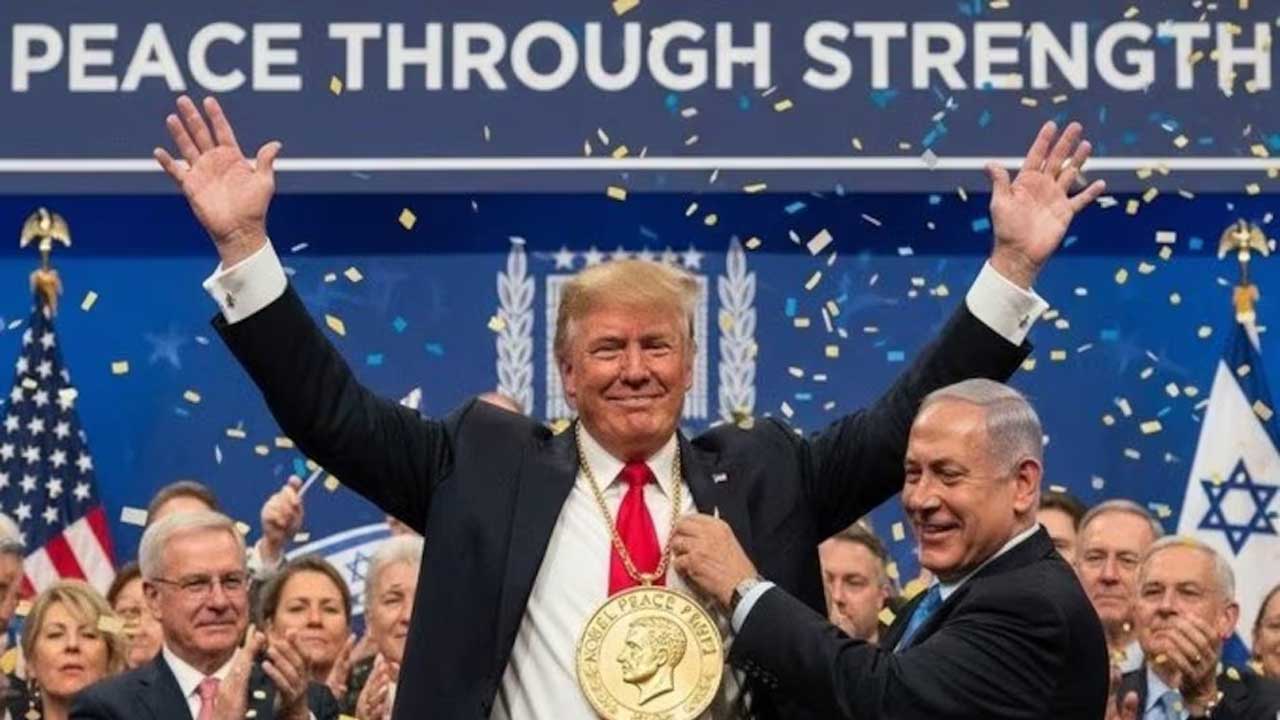 Netanyahu Trump AI Photo: ఏఐ మ్యానియా.. ట్రంప్‌కు నెతన్యాహు నోబెల్ ప్రదానం..