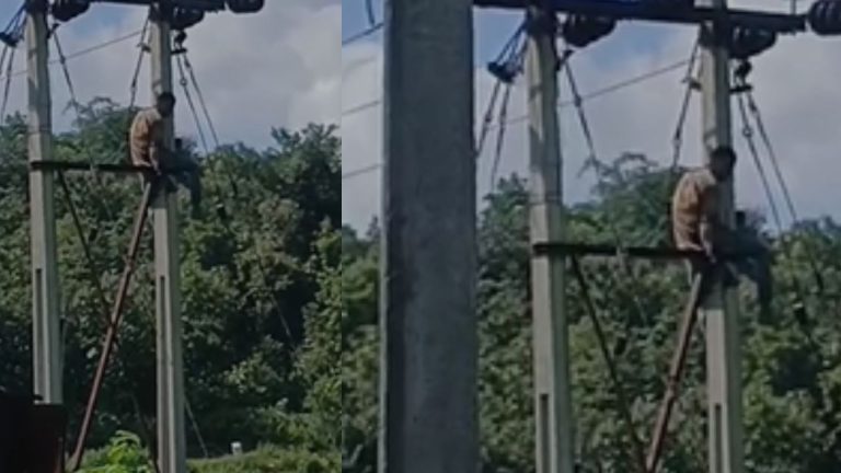 Nizamabad Shocker: భార్యపై అలిగి కరెంట్ పోల్ ఎక్కిన భర్త.. రెండు గంటల పాటు హంగామా!