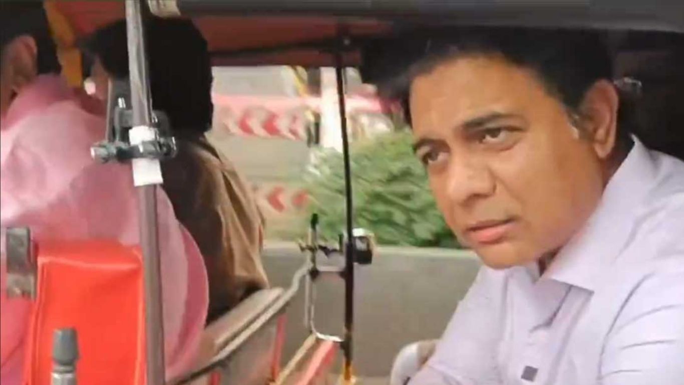 KTR: ఆటోలో తెలంగాణ భవన్ కు  బీఆర్ఎస్ వర్కింగ్ ప్రెసిడెంట్