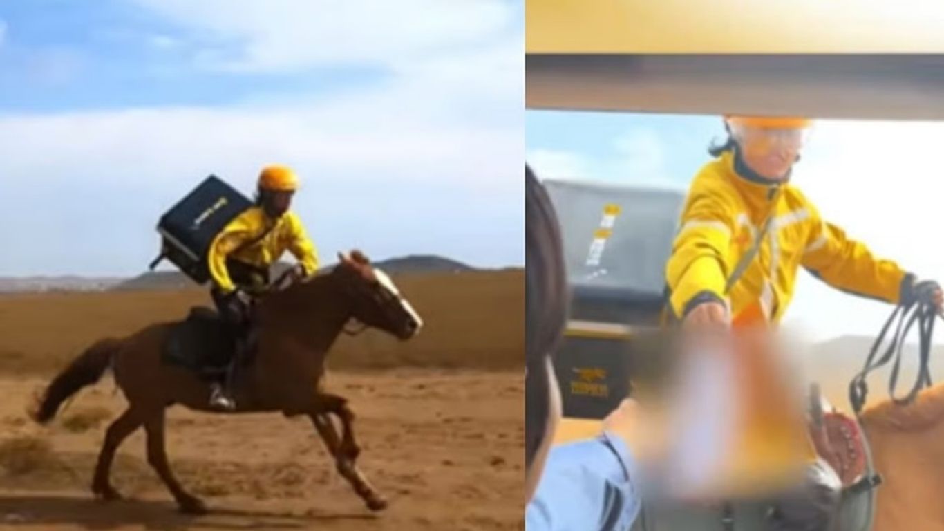 Horse Deliver Food: చైనాలో గుర్రంపై ఫుడ్ డెలివరీ.. వైరల్ అవుతున్న వీడియో..