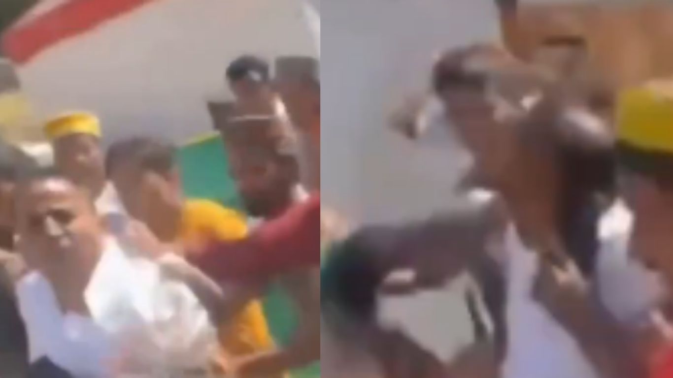 Tahsildar Attacked: అమ్మవారి గుడిలోకి షూతో వచ్చిన ఎమ్మార్వో.. పొట్టు పొట్టు కొట్టిన భక్తులు