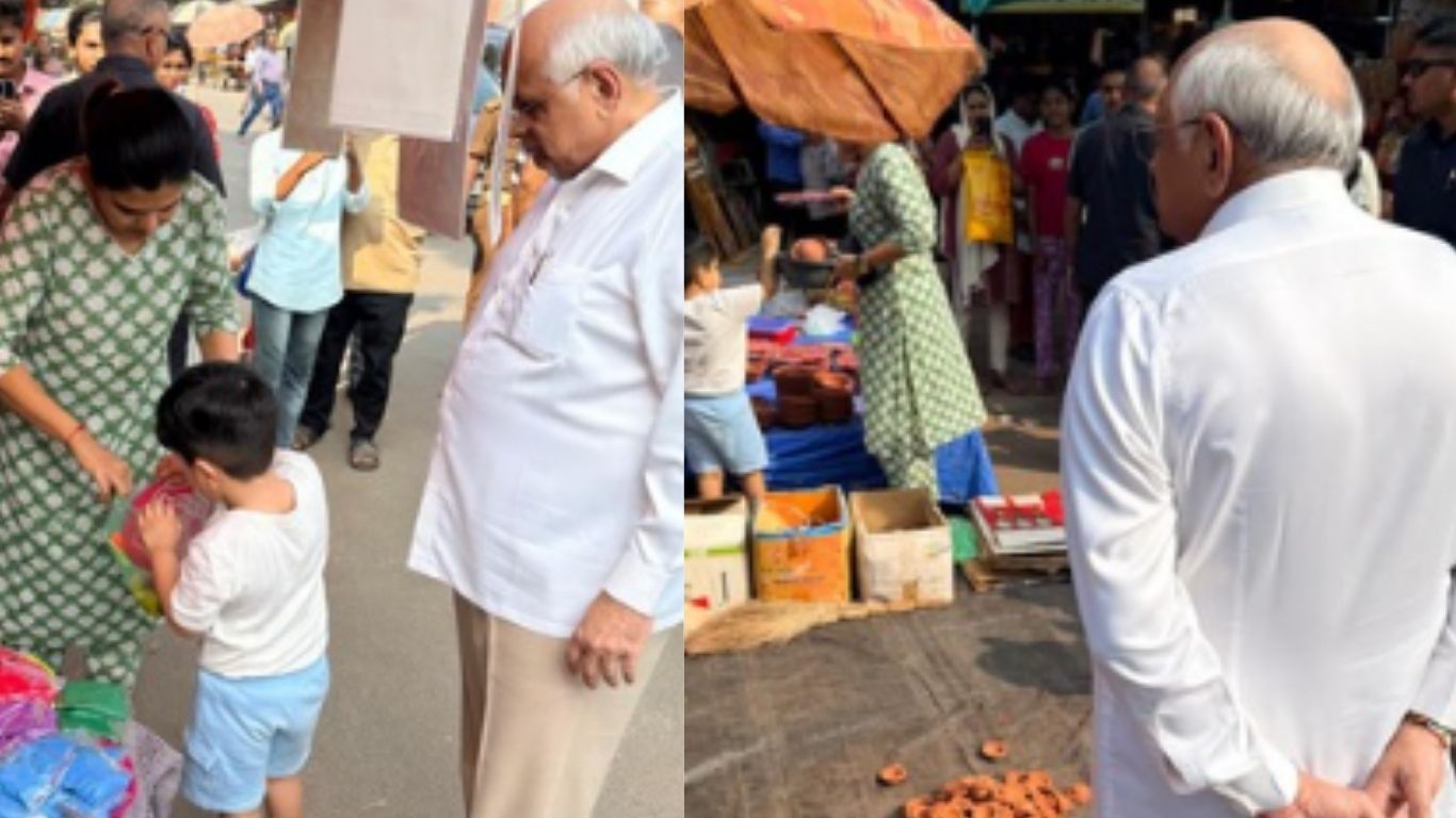 Shopping: సాధారణ వ్యక్తిలా మార్కెట్లో  దీపావళి షాపింగ్ చేసిన సీఎం