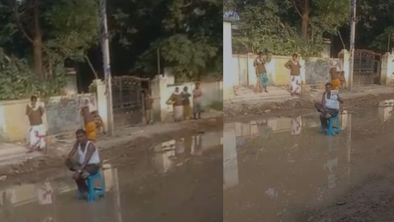 Protest: కస్టమర్లు రావడం లేదని.. సెలూన్ షాప్ యజమాని వినూత్న నిరసన!