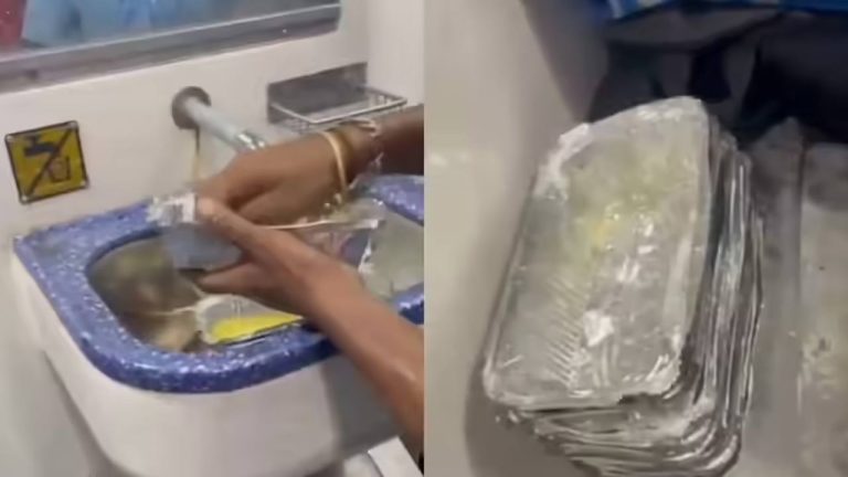 IRCTC: దేవుడా.. తిని పడేసిన ఫుడ్ కంటెయినర్స్ ను కడిగి.. మళ్లీ ప్యాకింగ్..