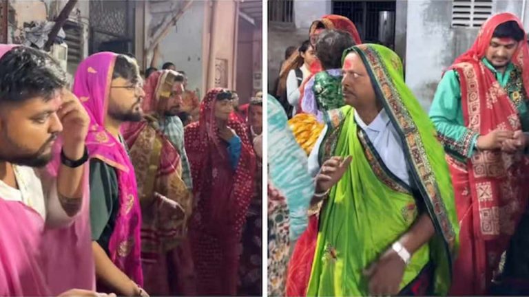 Garba Dance : చీరలు ధరించి గర్బా చేసిన పురుషులు.. అసలు విషయం ఇదే..!