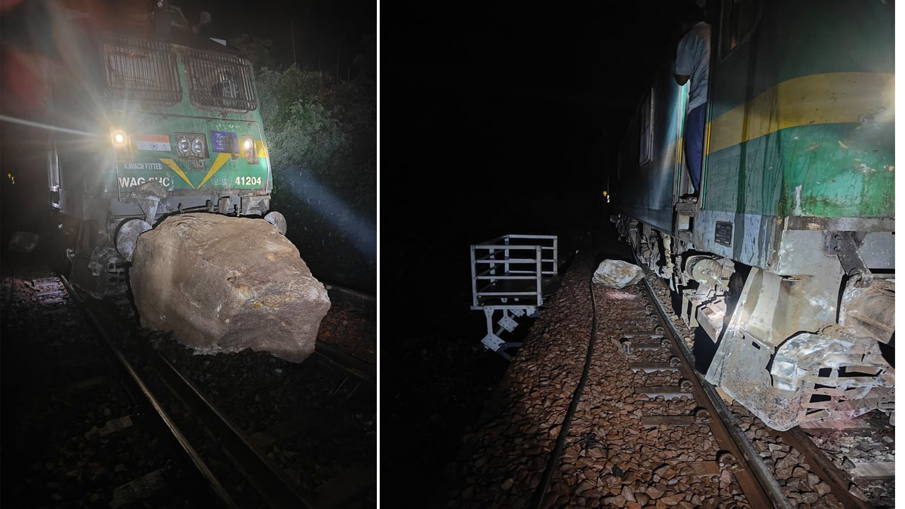 Alluri District: అరకులోయలో తప్పిన పెను ప్రమాదం.. పట్టాలపై జారిపడ్డ భారీ బండరాయి..