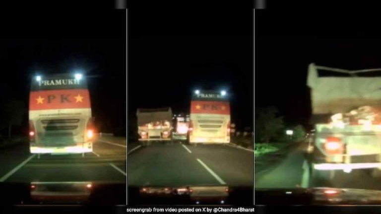 Viral Video: జస్ట్ మిస్.. బెంగళూర్ హైవేపై తప్పిన ప్రమాదం.. నెట్టింట వీడియో వైరల్..