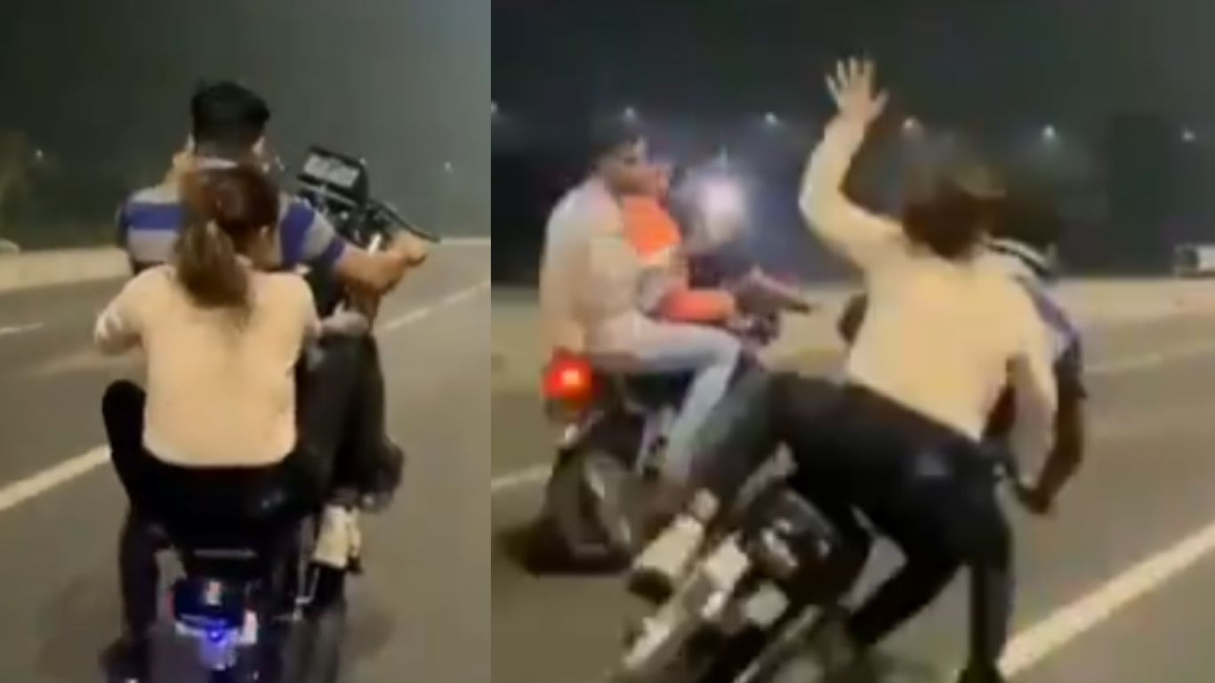 Bike Stunt: మీ రీల్స్ పిచ్చి తగలెయ్య… స్టంట్స్ చేస్తూ బొక్కబోర్ల పడ్డ జంట