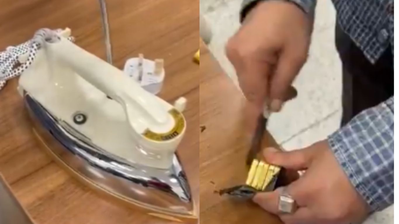 Gold Seized: ఇస్త్రీ పెట్టెలో గోల్డ్ బిస్కెట్లు.. అవాక్కయిన ఎయిర్ పోర్టు అధికారులు