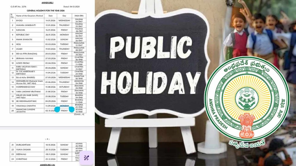2026 Public Holiday List