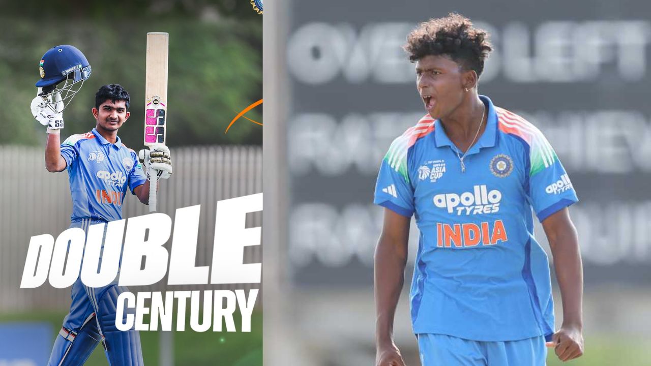 abhignan kundu double century deepesh devendran 5 wickets help india crush malaysia by 315 runs