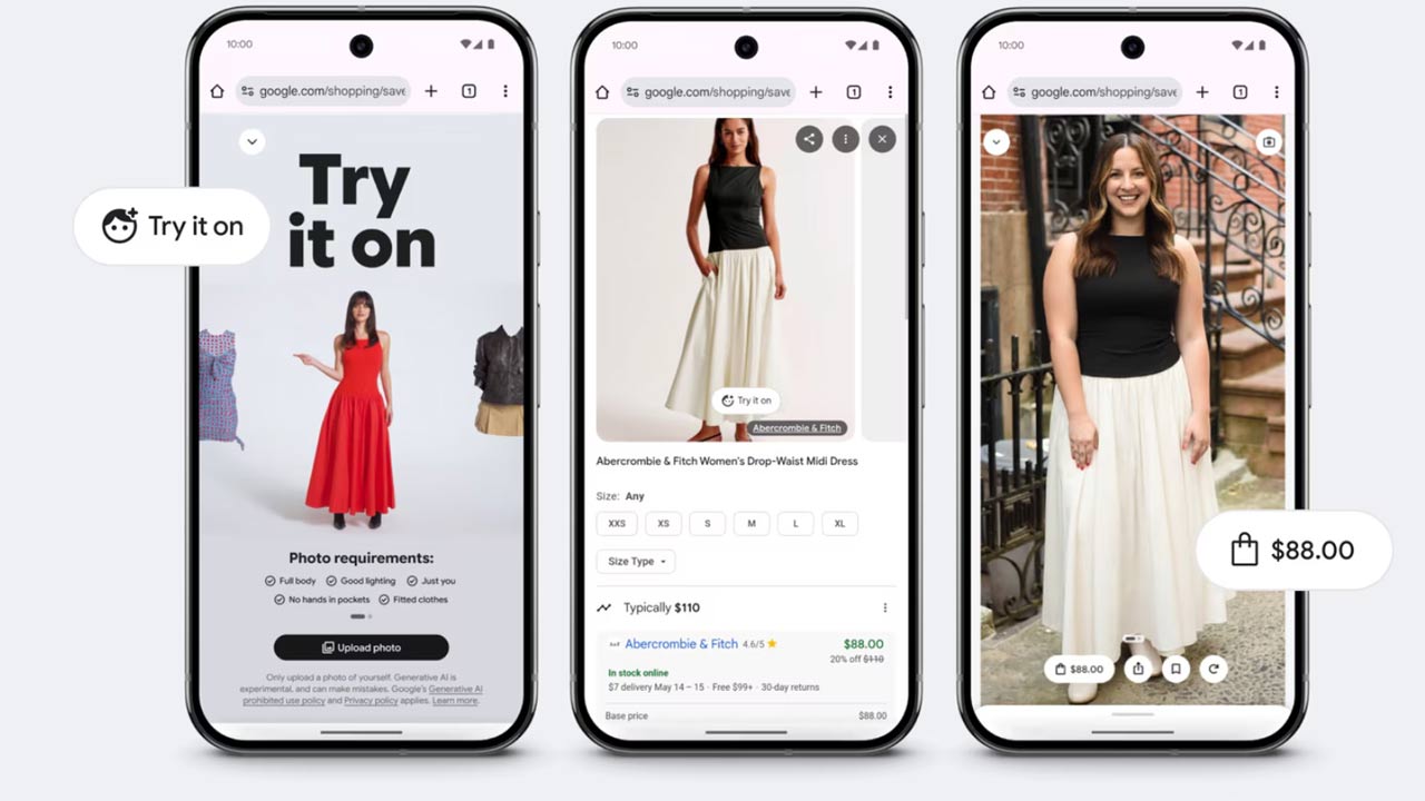 Google Virtual Apparel Try On Tool: గూగుల్ కొత్త టూల్.. మీకు కొత్త డ్రెస్ ఎలా ఉంటుందో స్మార్ట్‌ఫోన్ లోనే చూసుకోవచ్చు!