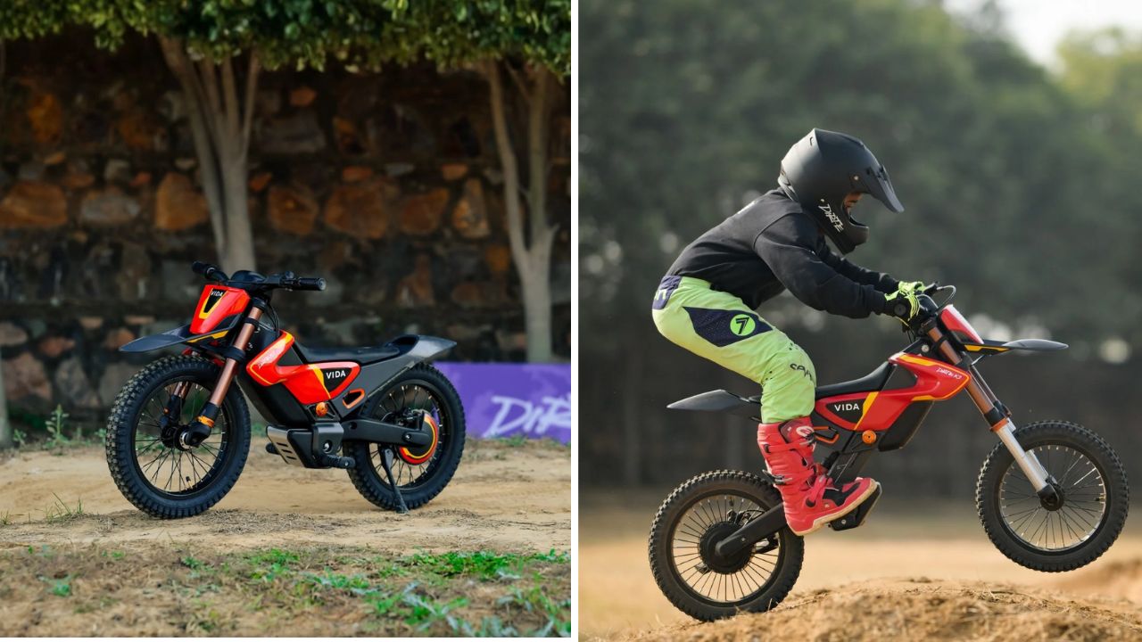 hero motocorp vida dirt e k3 electric dirt bike for kids launched in india with adjustable chassis