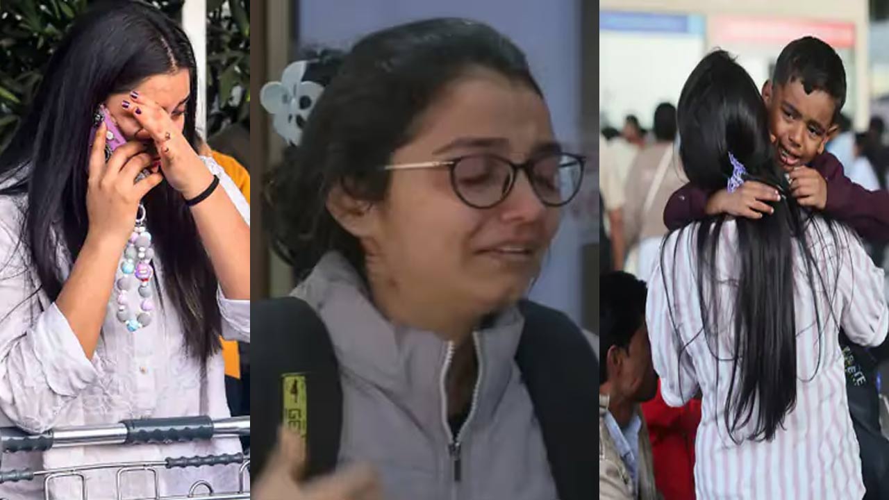 passengers seen crying after indigo flight cancellations