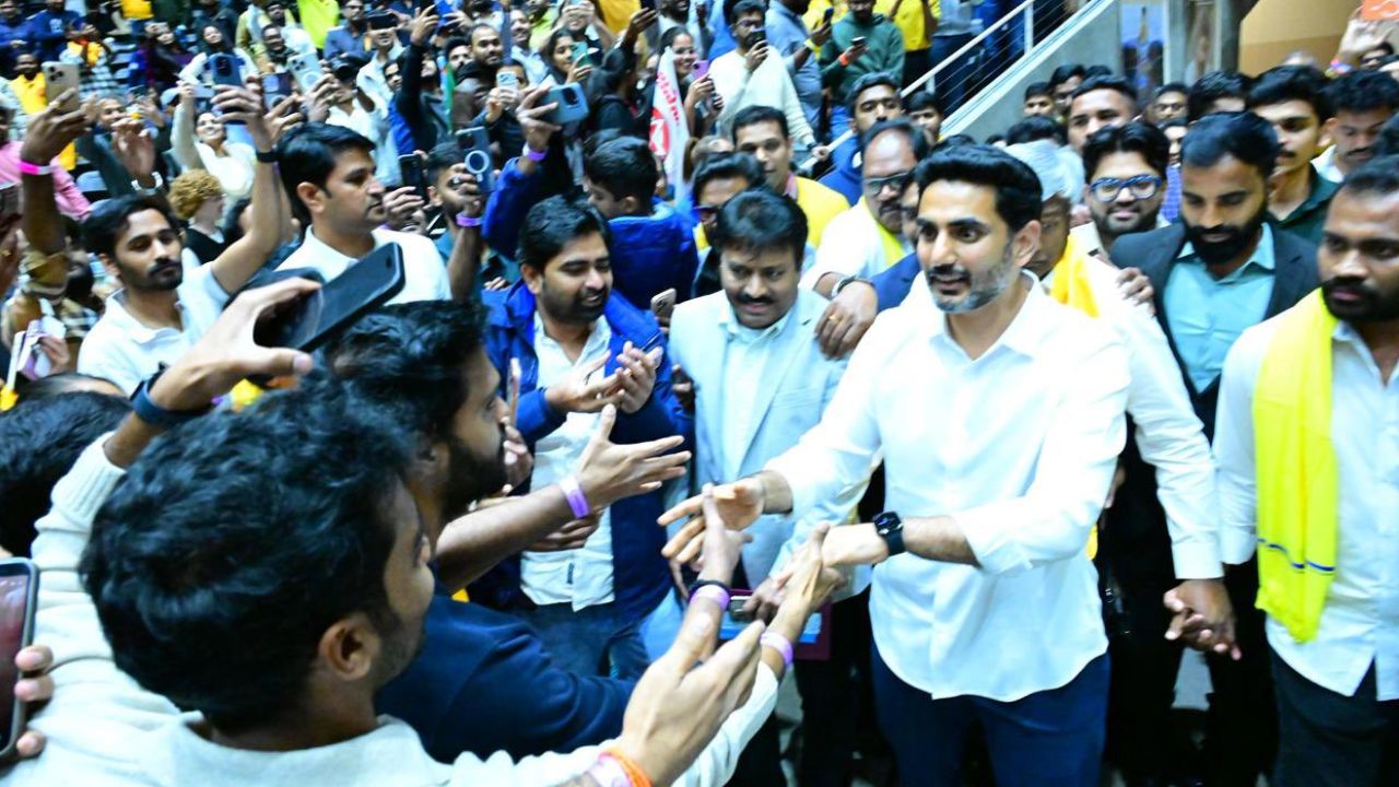 nara lokesh praises nri andhra community in dallas you are our strength