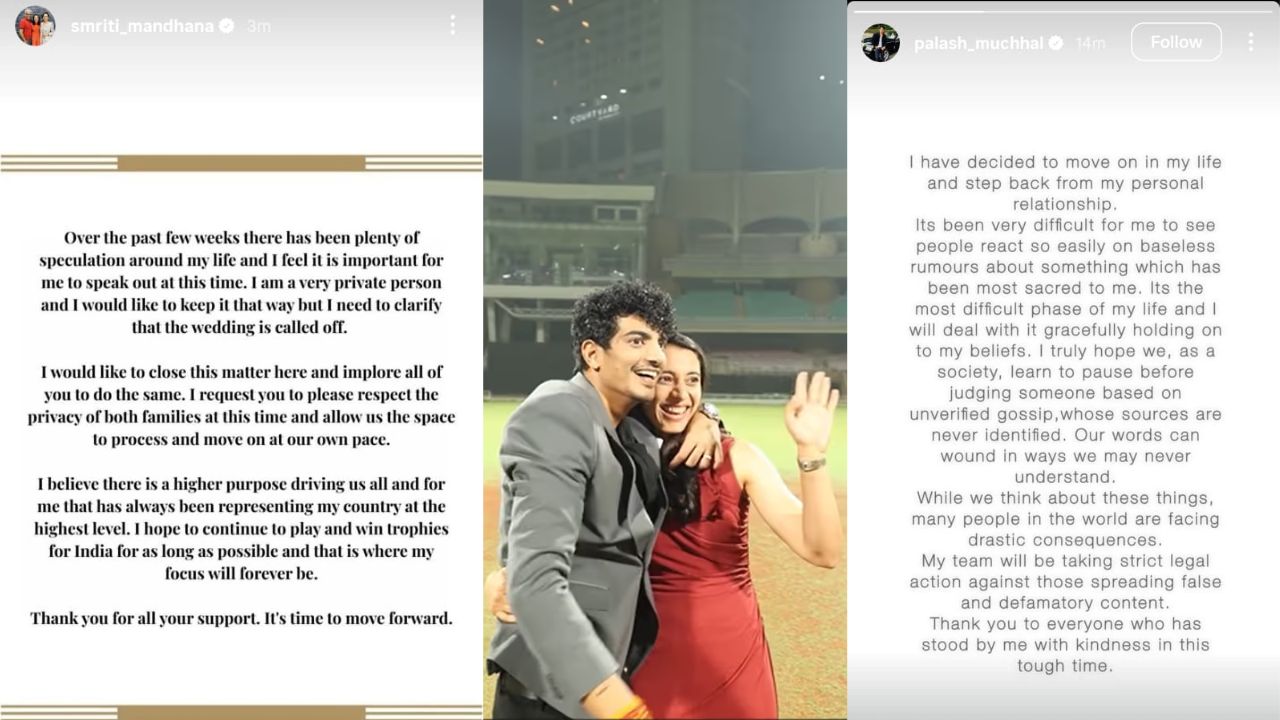smriti mandhana calls off wedding cricketer confirms breakup with palash muchhal