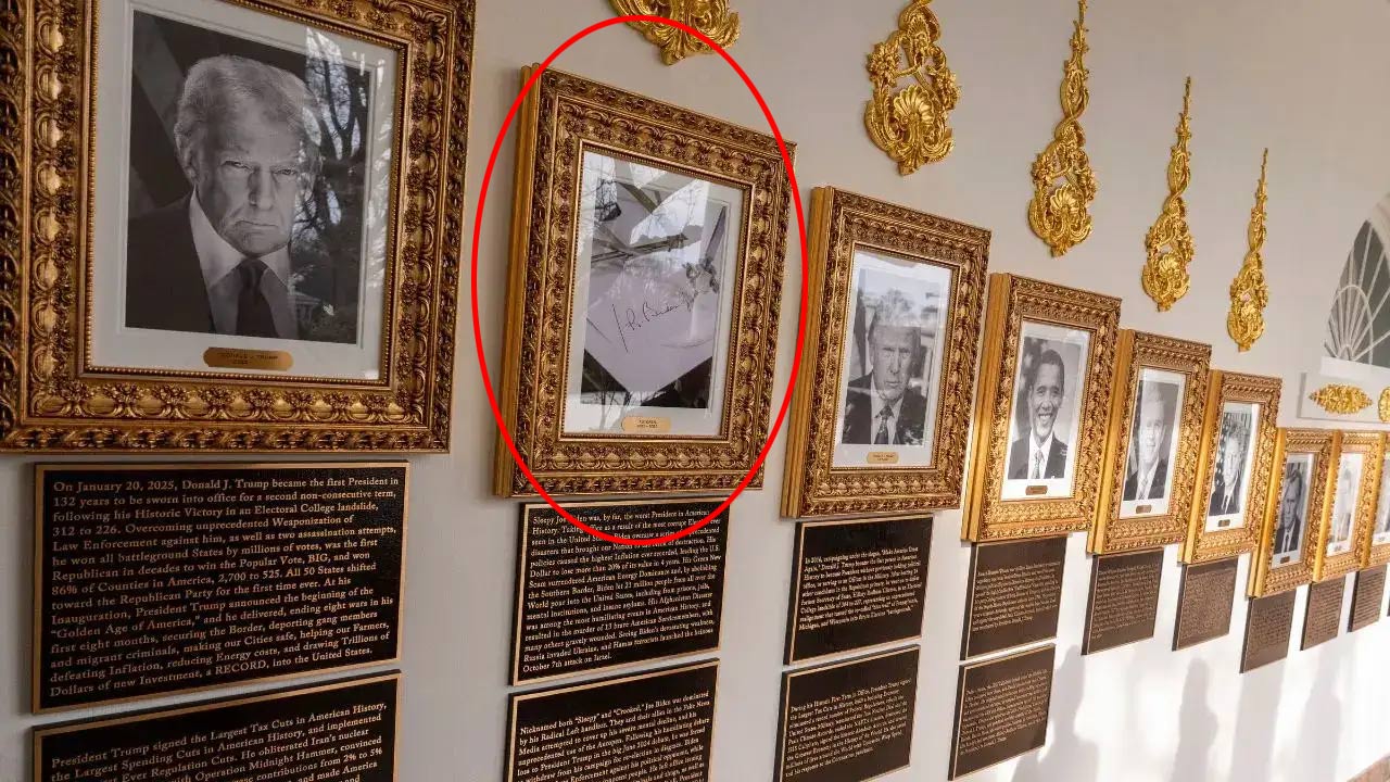 Trump-White House: జో బైడెన్ చెత్త అధ్యక్షుడు.. వైట్‌హౌస్‌లో అధ్యక్షుల చిత్రపటాల కింద రాతలు