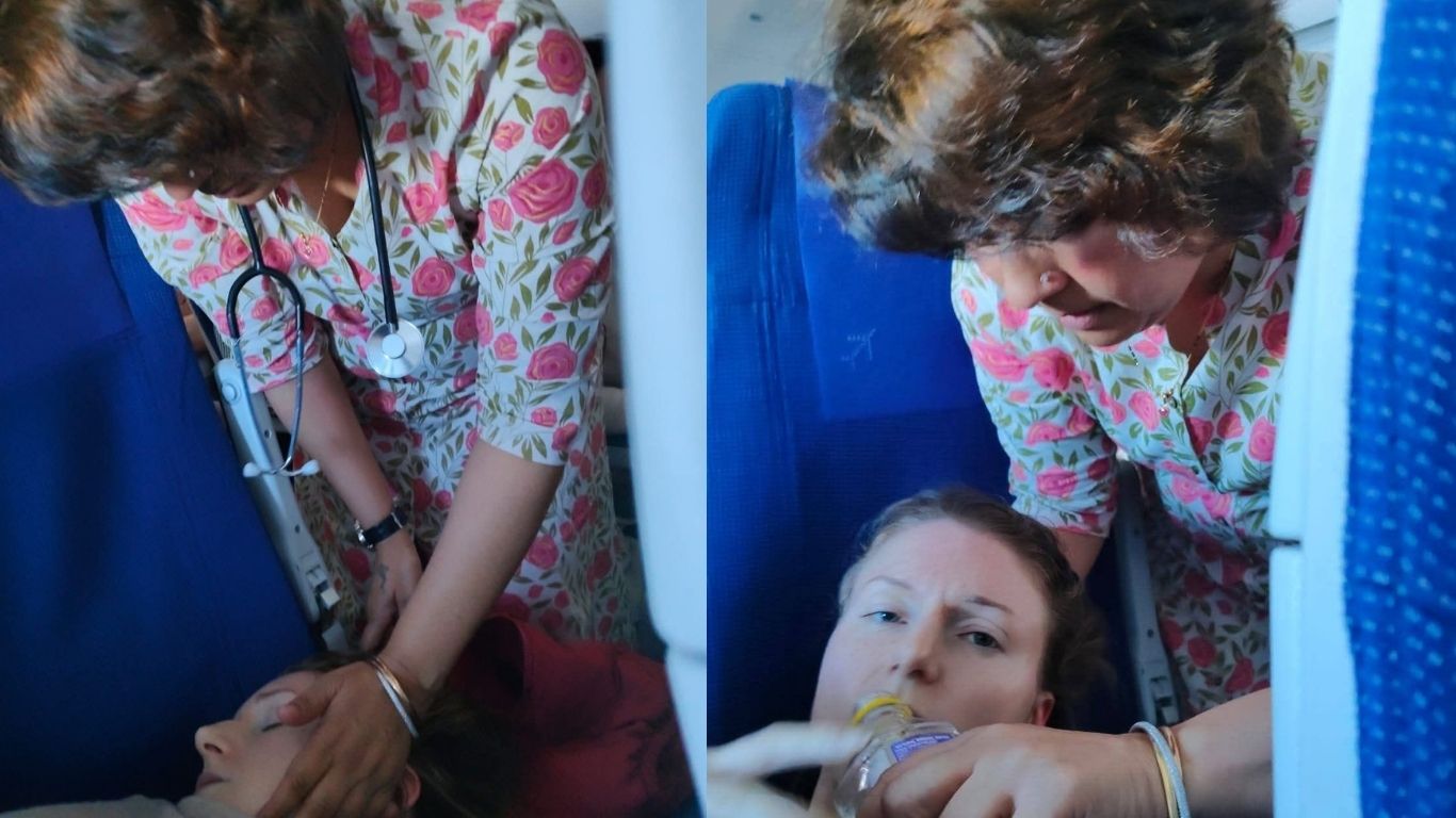 former mla doctor anjali nimbalkar saves womans life on indigo flight with cpr
