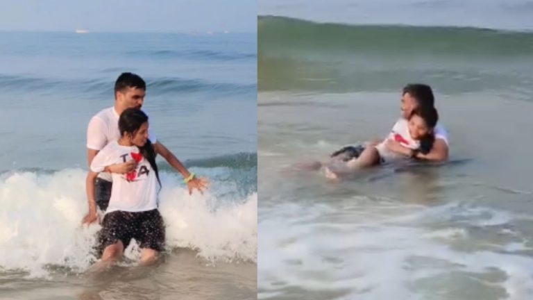 Couple’s Romance in Beach:  బీచ్ లోనే రోమాన్స్ చేసిన జంట.. వైరల్ అవుతున్న వీడియో