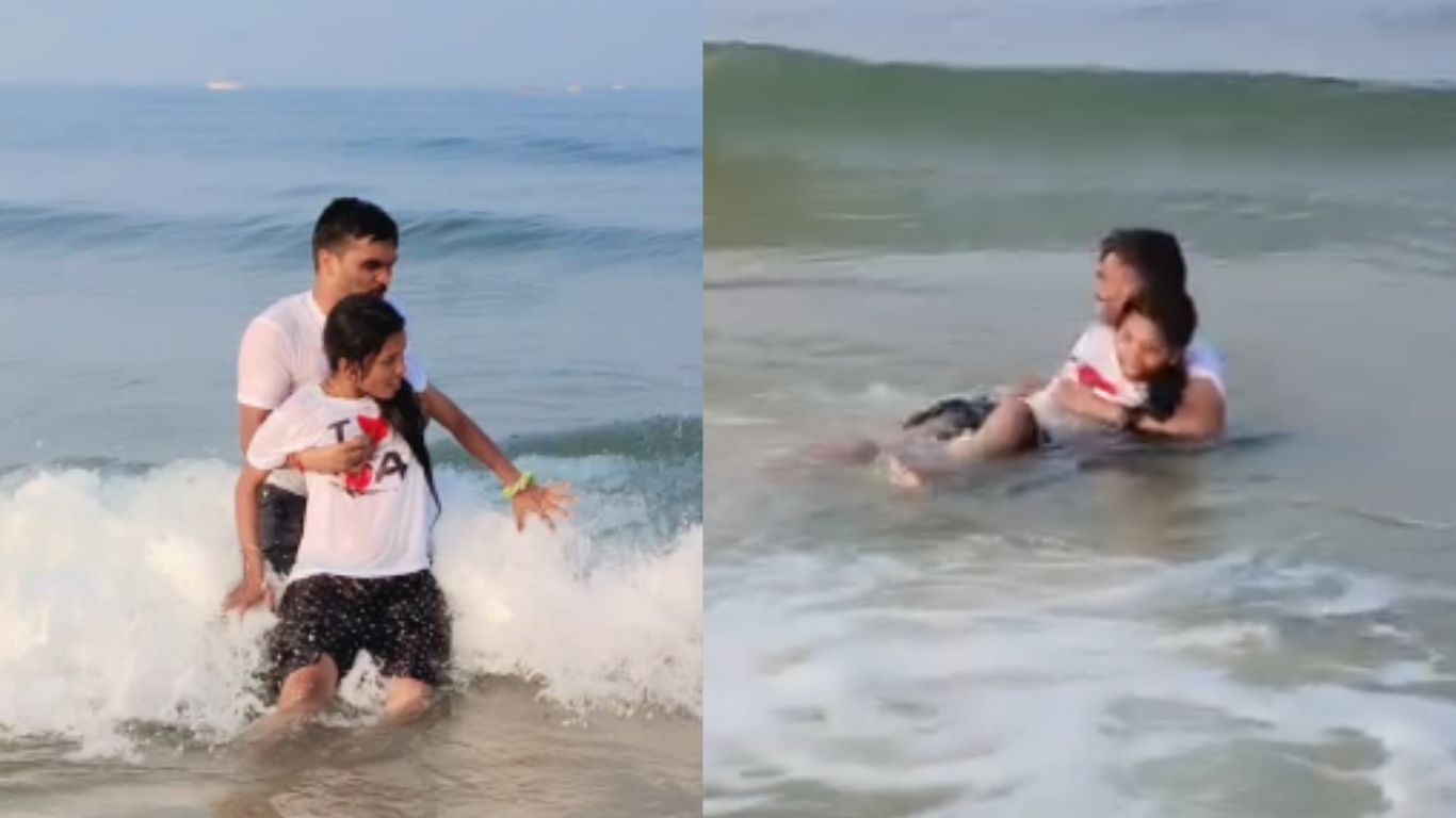 viral video couples public romance on goa beach sparks controversy