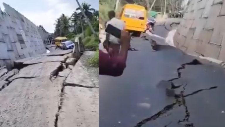 Road Collapse: అకస్మాత్తుగా కుంగిపోయిన రోడ్డు..కేంద్ర మంత్రిపై స్థానికుల ఆగ్రహం