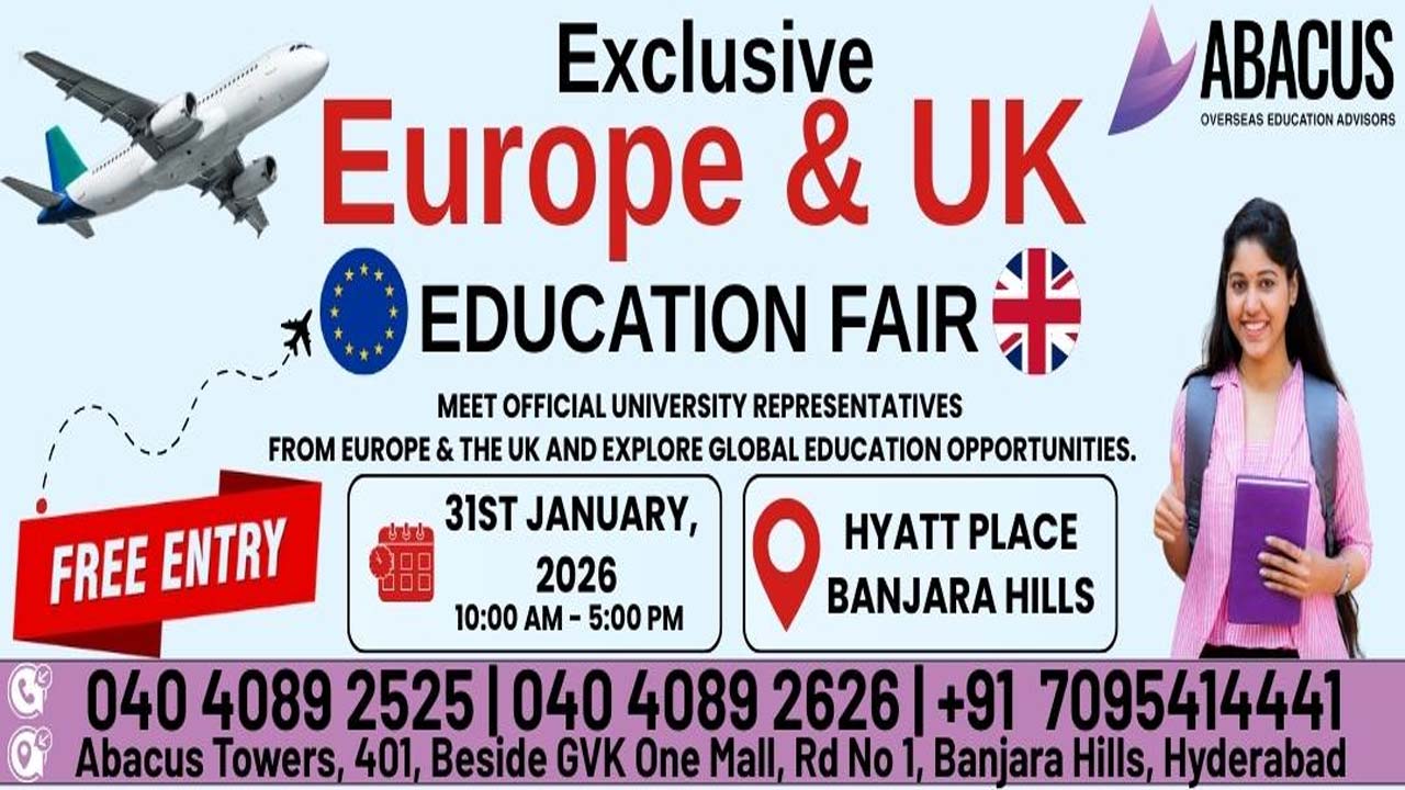 Abacus Overseas Education Fair: జనవరి 31న హయత్ ప్లేస్‌లో అబాకస్ ఓవర్సీస్ ఎడ్యుకేషన్ ఫెయిర్