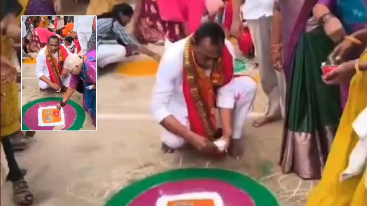 MLA Malla Reddy : సంక్రాంతి సంబరాల్లో ముగ్గు వేసిన మల్లారెడ్డి..