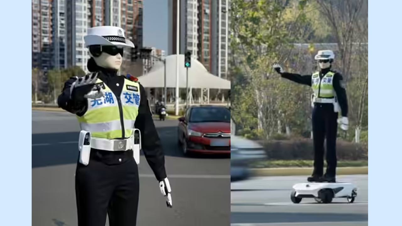 Robotic Police: రోబోటిక్ పోలీసులు ఆన్ డ్యూటీ.. నిబంధనలను ఉల్లంఘించి తప్పించుకోవడం అసాధ్యం..