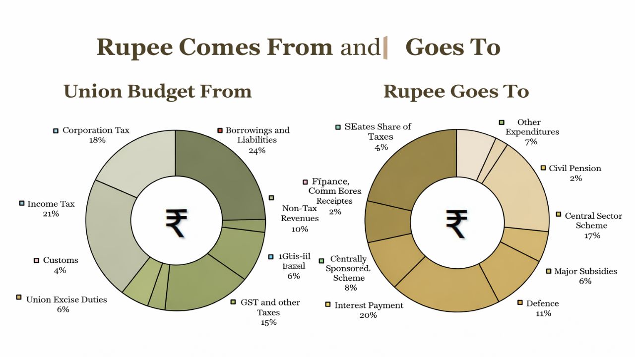 union budget 2026 27 where does every rupee come from and where is it spent