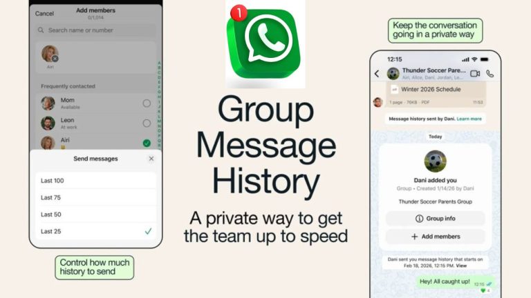WhatsAppలో కొత్త ఫీచర్.. గ్రూప్‌లో చేరిన వెంటనే  “గ్రూప్ మెసేజ్ హిస్టరీ”!