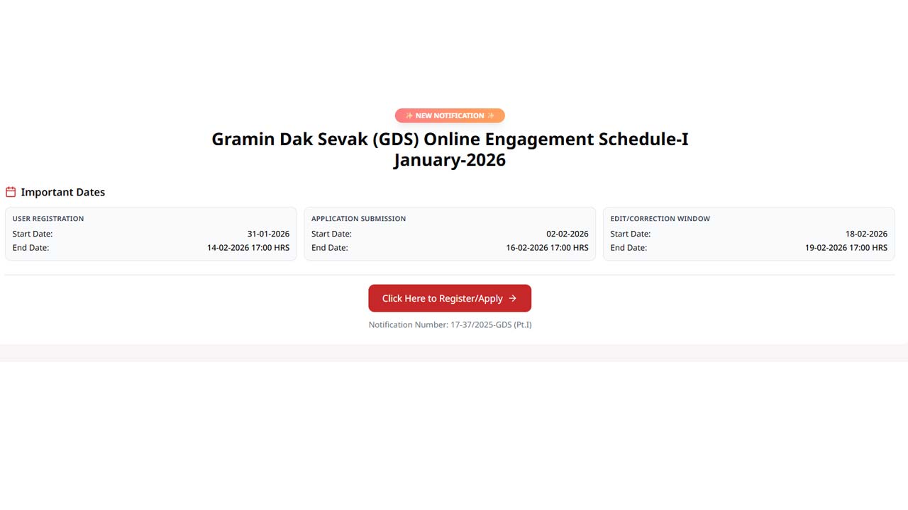 India Post GDS Recruitment 2026: గ్రామీణ డాక్ సేవక్ రిక్రూట్‌మెంట్.. 28740 పోస్టులు.. దరఖాస్తుకు నేడే లాస్ట్ డేట్