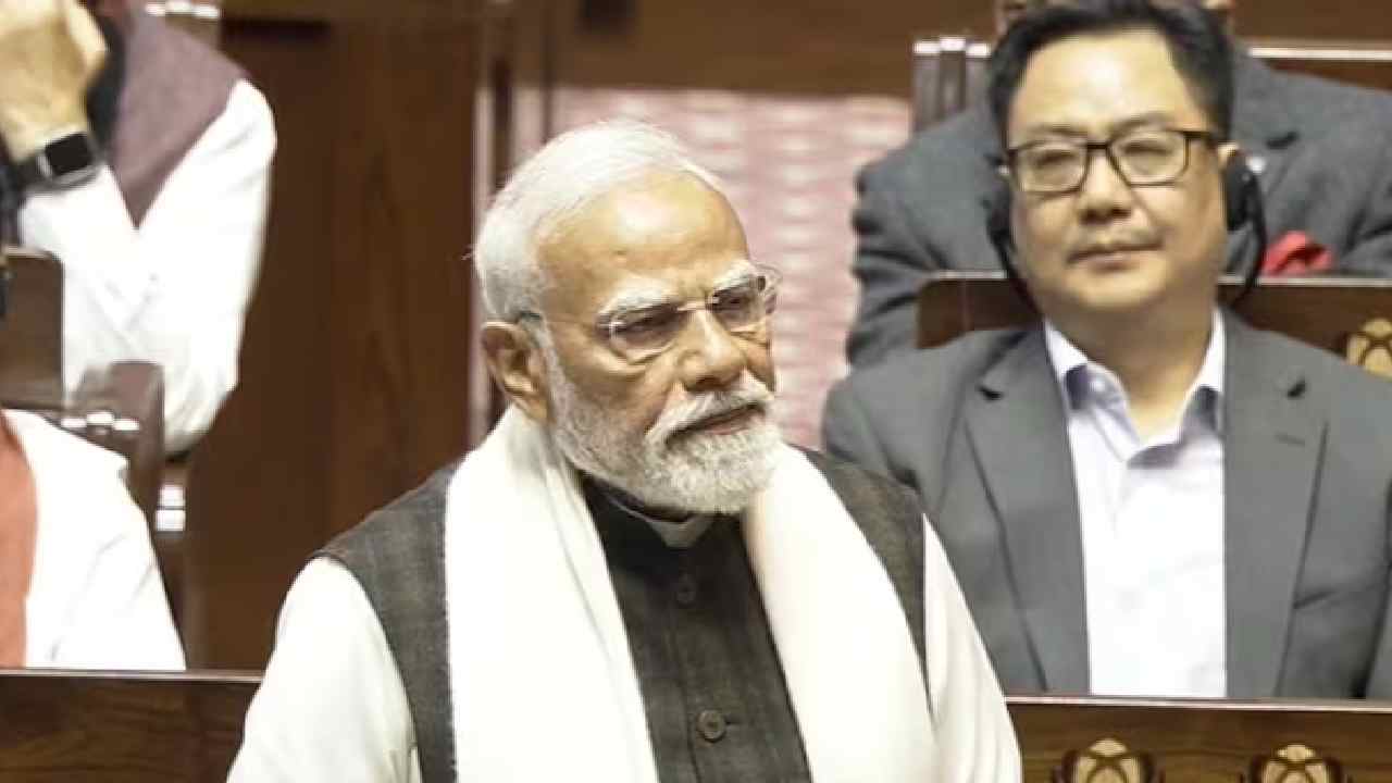 pm modi rajya sabha speech kharge satire opposition walkout