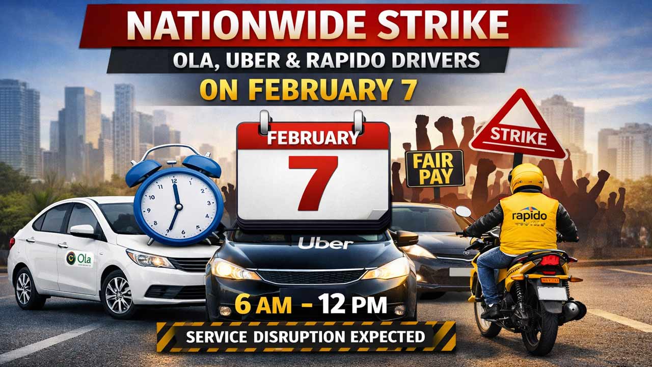 ride hailing drivers nationwide strike ola uber rapido february 7