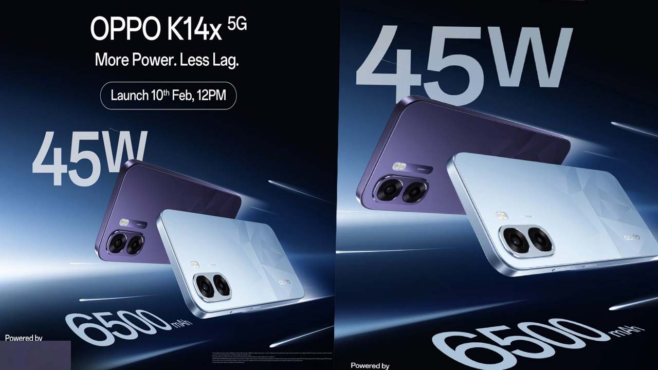 జస్ట్ రూ.15 వేలకే.. 6.75 ఇంచుల HD+ డిస్‌ప్లే, 6500mAh బ్యాటరీతో ఫిబ్రవరి 10న OPPO K14x 5G  లాంచ్