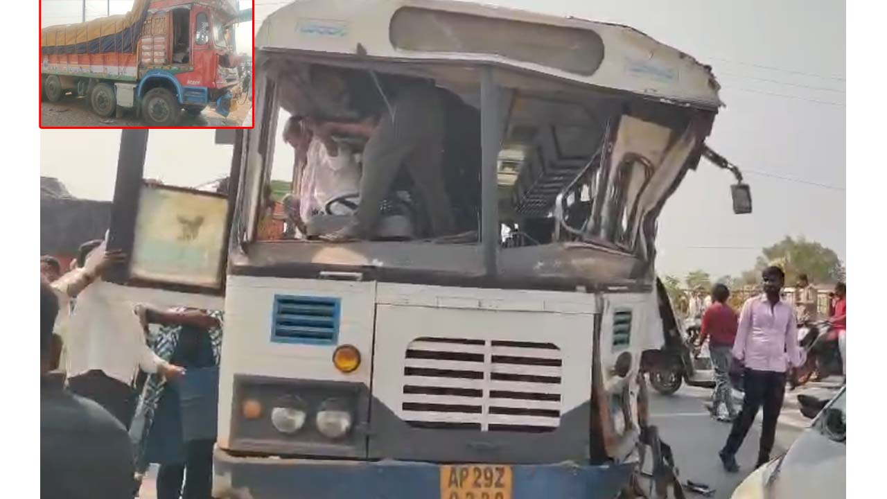 road accident at bypass road on nh 65 in sadashivpet