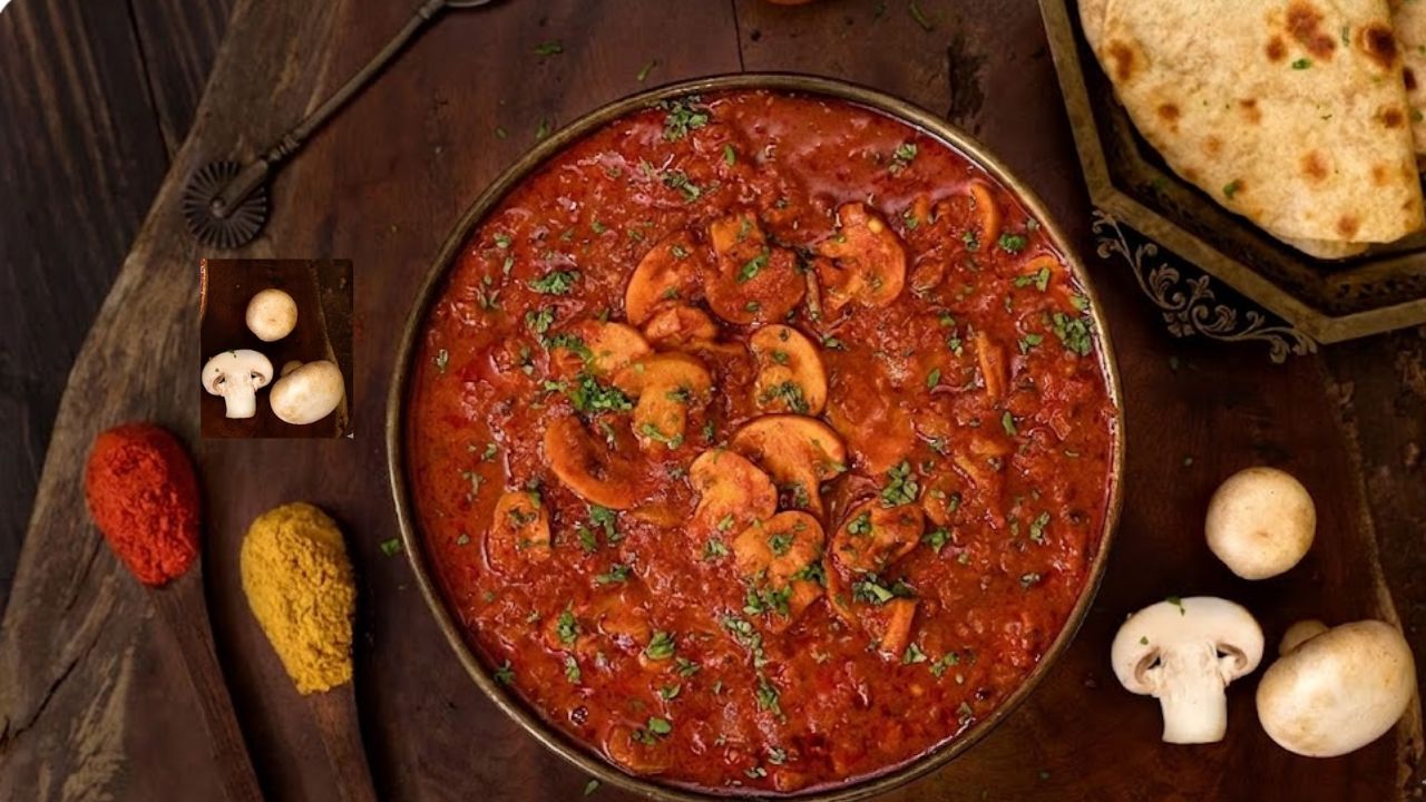 restaurant style mushroom curry recipe soft and creamy veg curry at home