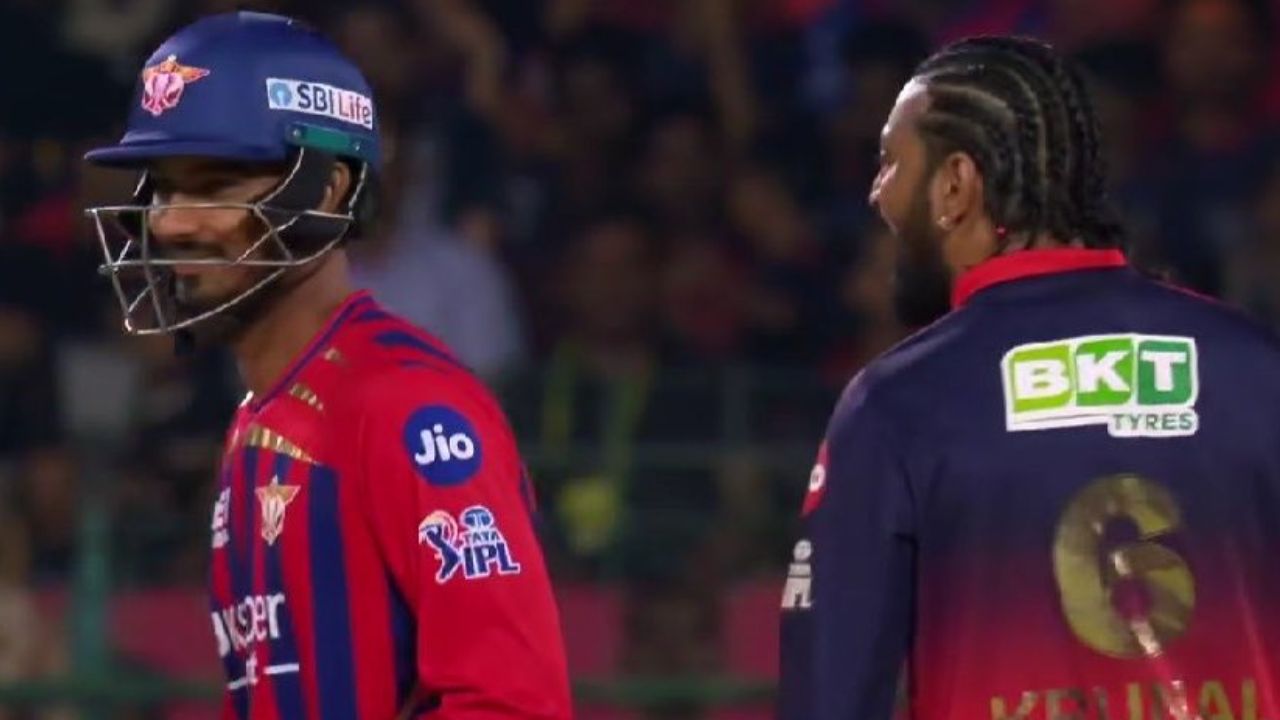krunal pandya vs mukul choudhary heated clash goes viral in ipl 2026 rcb vs lsg match
