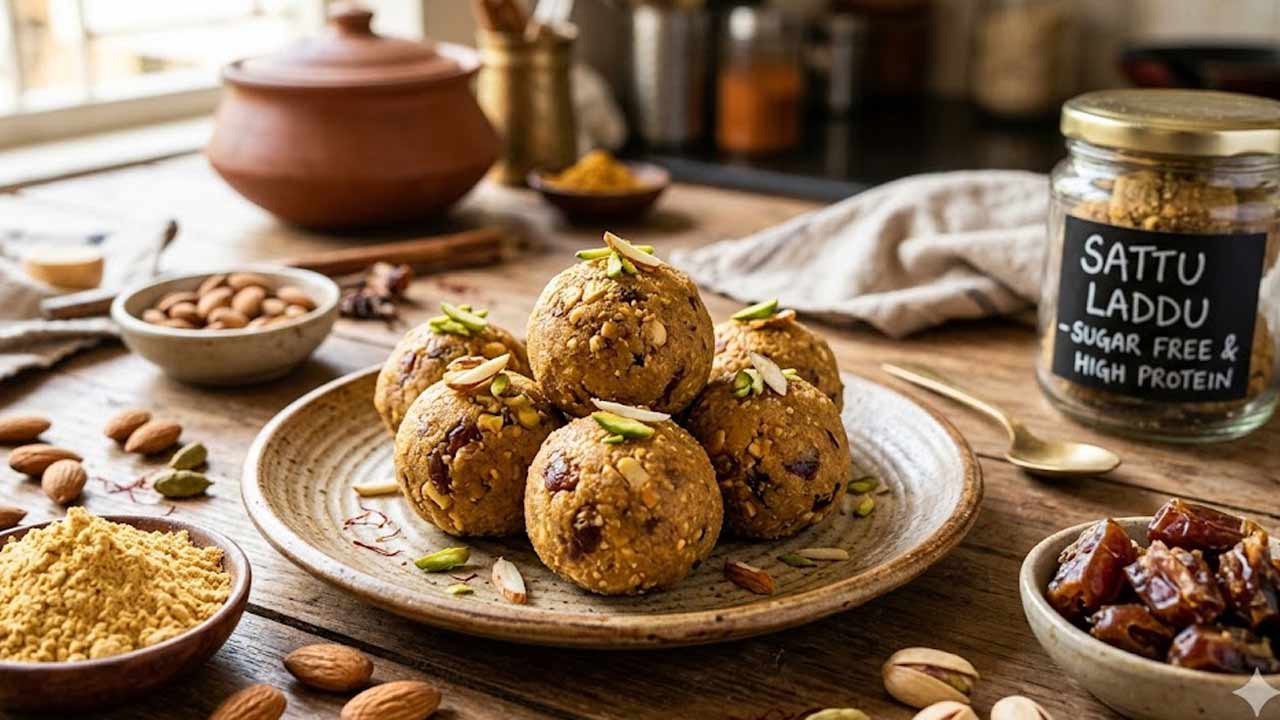 Sattu Laddu Recipe Without Sugar: పంచదార, పాకం లేకుండా హై ప్రోటీన్ సత్తు లడ్డూ.. ఇలా సింపుల్‌గా తయారు చేయండి!