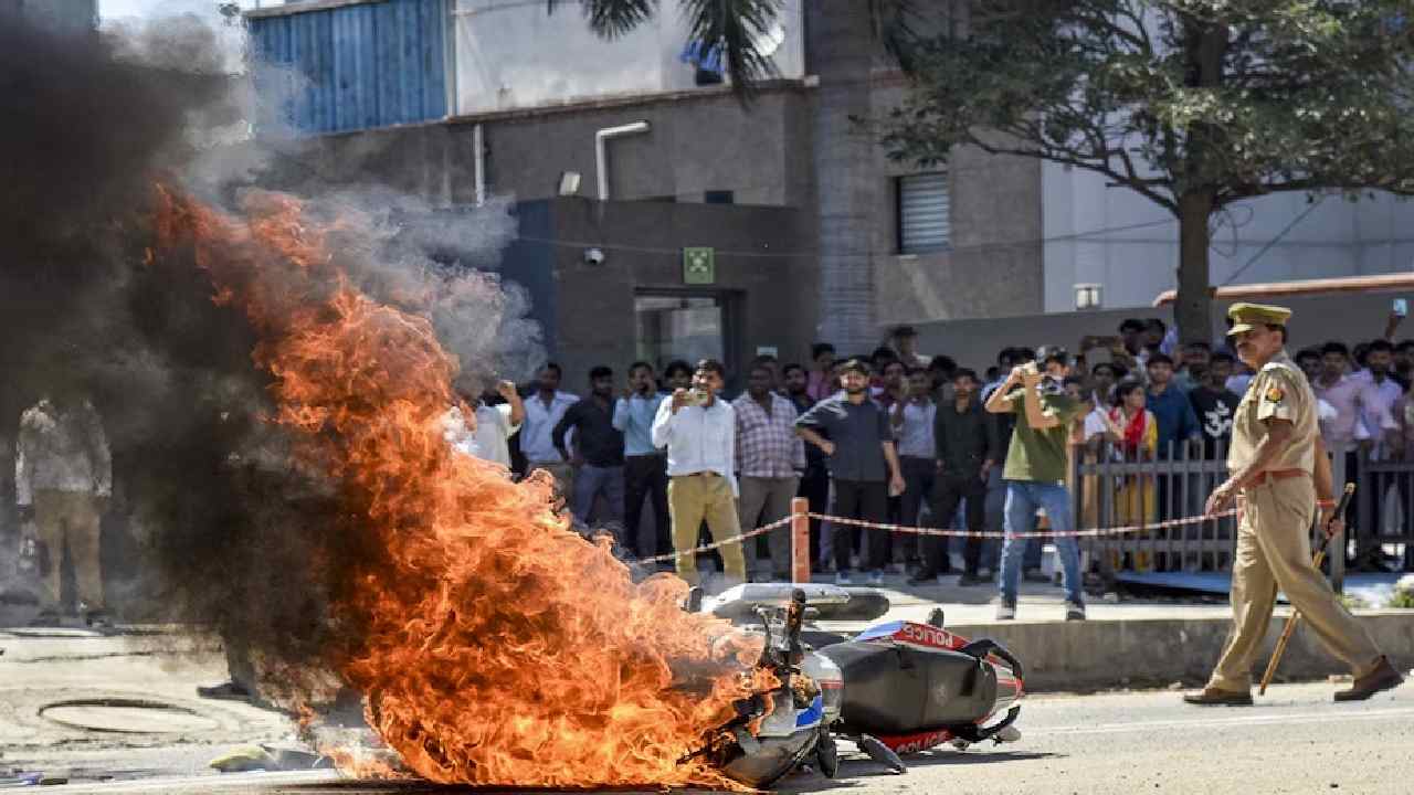 noida violence over 300 arrested police probe alleged foreign link behind social media provocation