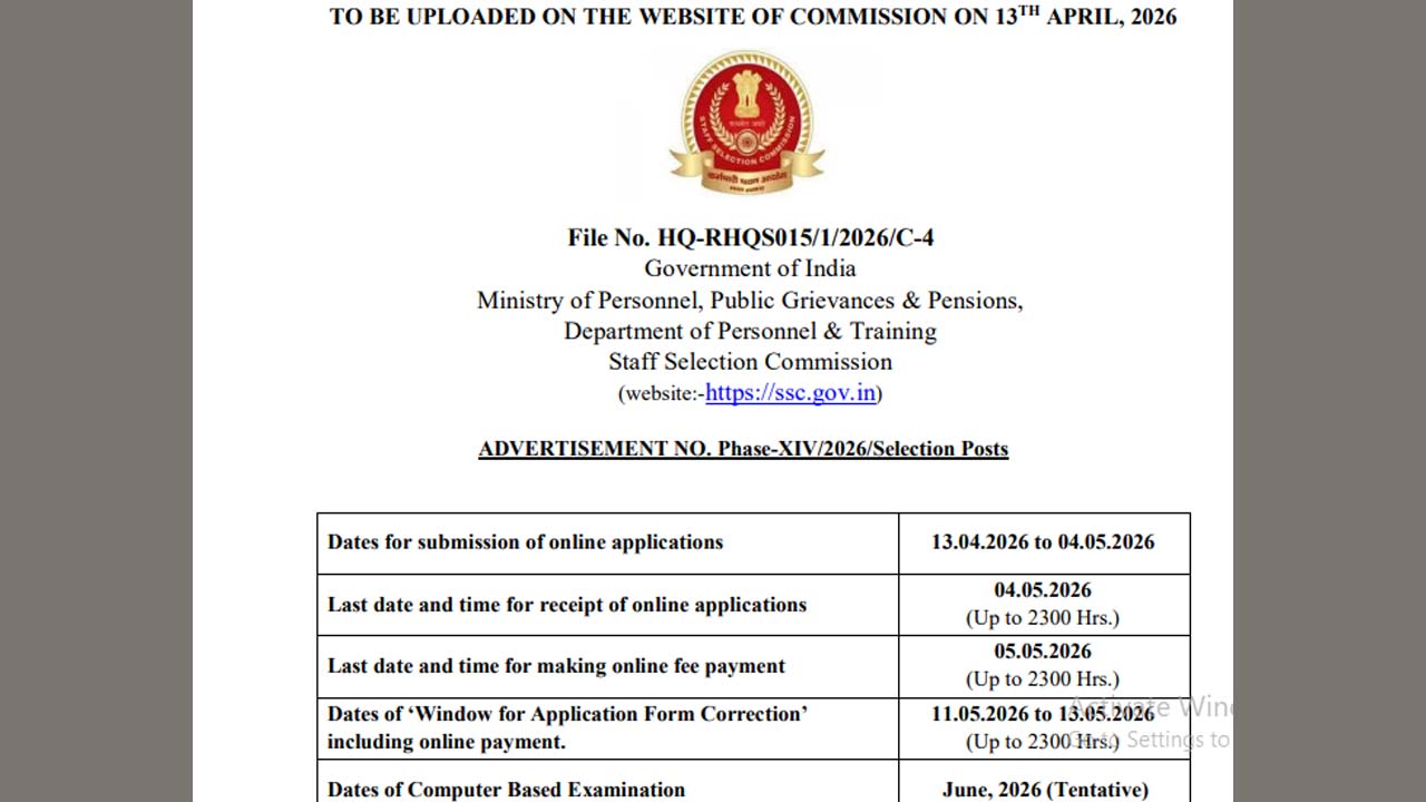 SSC Selection Post Phase 14: స్టాఫ్ సెలక్షన్ కమిషన్ లో 3000+ జాబ్స్.. 10th, 12th, డిగ్రీ పాసైతే చాలు
