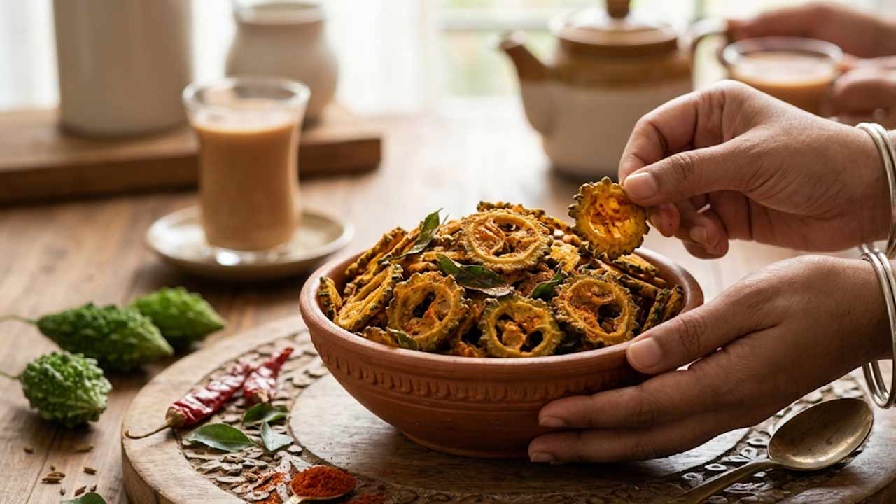 Bitter Gourd Chips Recipe: కారం కారంగా కరకరలాడే కాకరకాయ చిప్స్.. చేదు లేకుండా ఇంట్లోనే సులభంగా తయారు చేసే ప్రత్యేక రెసిపీ..