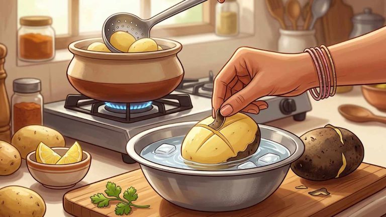 Kitchen Tips: ఉడికించిన బంగాళాదుంపల తొక్క తీసేటప్పుడు చేతులు కాలుతున్నాయా? ఈ సింపుల్ ట్రిక్‌తో క్షణాల్లో తొక్క ఊడిపోతుంది!