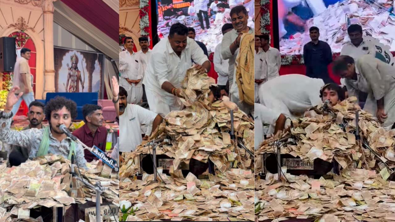 Gujarat: జానపద గాయకుడిపై లక్షల్లో నోట్ల వర్షం.. వీడియో వైరల్